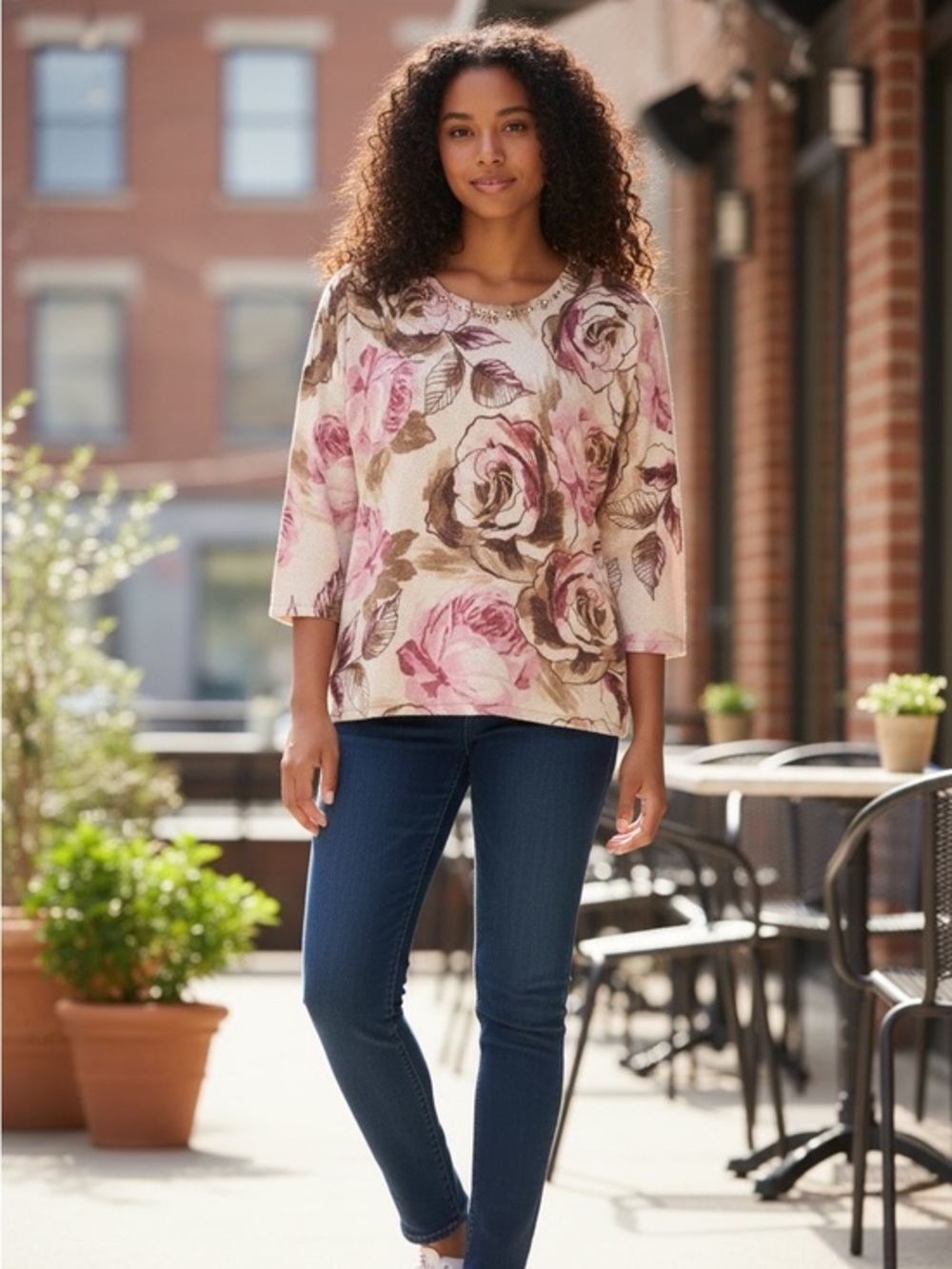 Alfred Dunner Floral Blouse